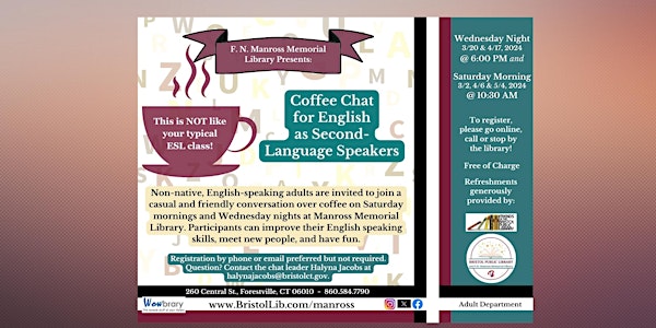 Coffee Chat for English as Second Language Speakers