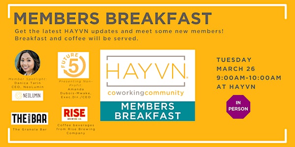 March Members Breakfast at HAYVN