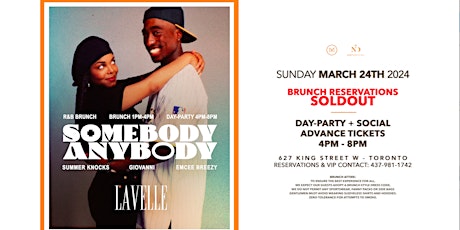 Somebody Anybody - Rnb Brunch & Social @ Lavelle (MARCH EDITION)