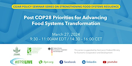 Post COP28 Priorities for Advancing Food Systems Transformation primary image