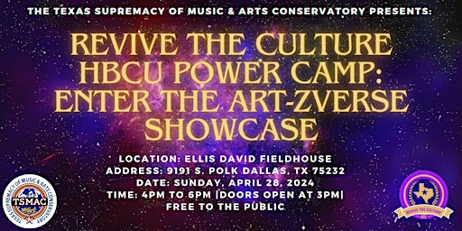 Primaire afbeelding van Revive the Culture HBCU Power Camp: Enter the Art-Zverse Showcase