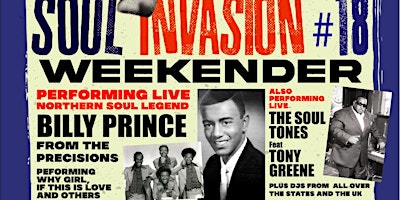 Primaire afbeelding van Billy Prince Live -  ( Northern Soul ) & Tony Greene ( Soul tones )