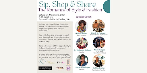 Imagem principal do evento Sip, Shop & Share: The Romance of Style & Fashion