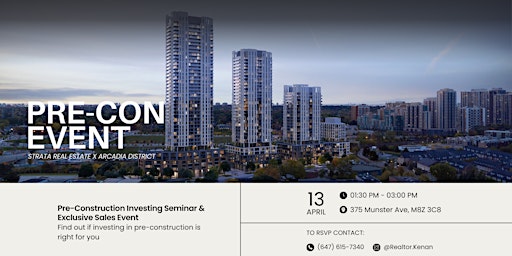 Pre-Construction Investing Seminar | Exclusive Sales Weekend Event primary image