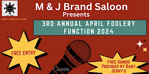 Imagem principal do evento 3rd Annual April Foolery Function 2024 @ M & J Brand Saloon- West Fargo
