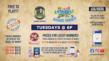 Imagem principal do evento BINGO Game Night | Gator's Dockside Lake Nona FL - TUE 6p @LeaderboardGames