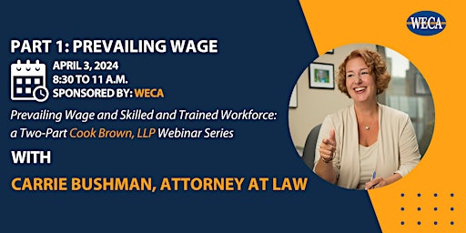 Primaire afbeelding van Apr. 3: Prevailing Wage: Cook Brown, LLP Webinar (Part 1)