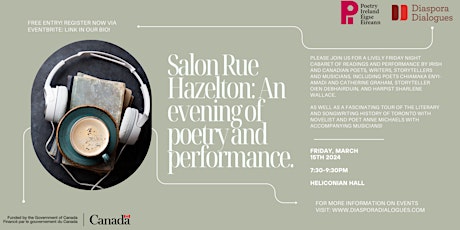 Image principale de Salon Rue Hazelton: An Evening of Poetry and Performance