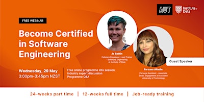 Webinar - AUT Software Engineering Programme Info Session: May 29, 3pm primary image