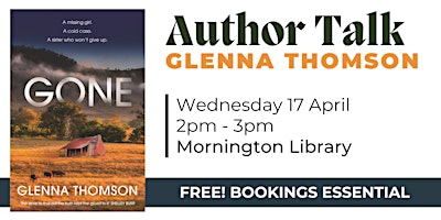 Imagem principal do evento Author Talk: Glenna Thomson - Mornington Library