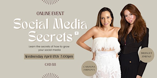 Imagen principal de Social Media Secrets | ONLINE EVENT