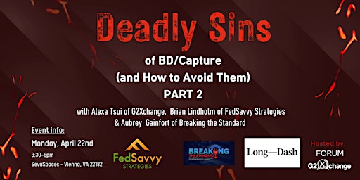 Primaire afbeelding van Deadly Sins of BD/Capture (and How to Avoid Them) PART 2
