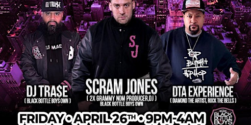 Imagem principal do evento SCRAM JONES, DJ TRA$E AND DTA EXPERIENCE AT #Back2Beats, LRL ANNIVERSARY