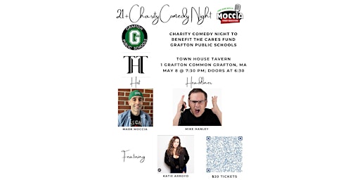 Hauptbild für 21+ Charity Comedy Night to benefit the CARES Fund, Grafton Public Schools!