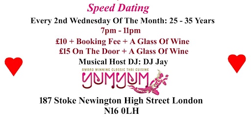 Speed Dating 25 - 35 years.  Wednesday primary image