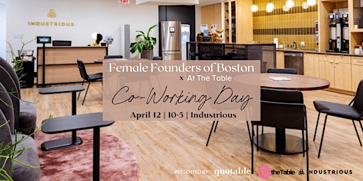 Primaire afbeelding van Female Founders of Boston Co-Working Day at Industrious