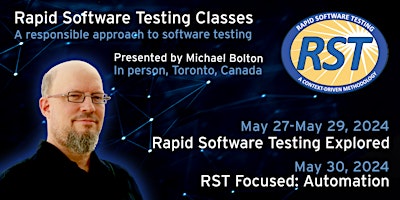 Hauptbild für Rapid Software Testing Classes - Live in Toronto!