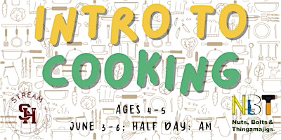 Immagine principale di Intro to Cooking Ages 4-5 (June 3-6; Half Day AM) 