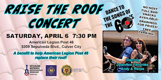 60's RAISE THE ROOF CONCERT benefiting The American Legion and VNEW primary image