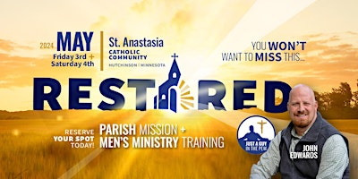 Imagem principal do evento RESTORED Parish Mission with John Edwards