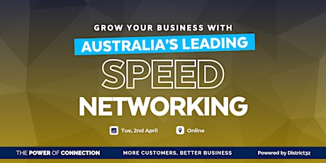 Australia’s Leading Speed Networking Event – Online – Tue 02 Apr