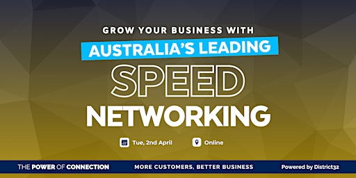 Australia’s Leading Speed Networking Event – Online – Tue 02 Apr primary image