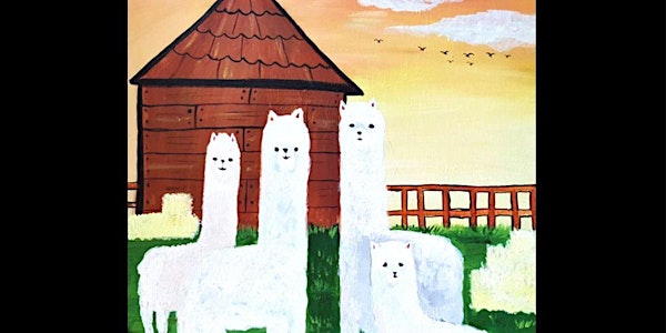 School hoilday painting workshop in Melbourne: Alpaca Family