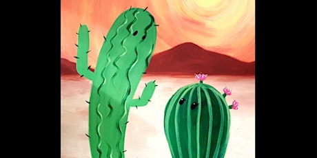 School hoilday painting workshop in Melbourne: Cactus Body