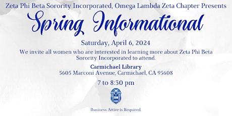 2024 Spring Informational, Omega Lambda Zeta Chapter