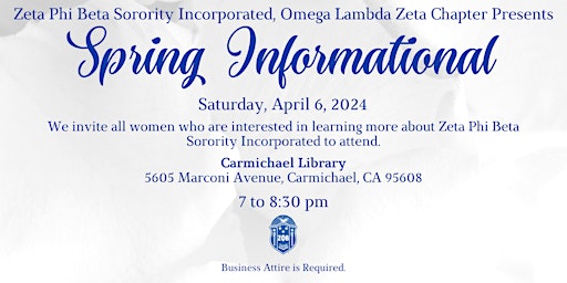 Imagen principal de 2024 Spring Informational, Omega Lambda Zeta Chapter