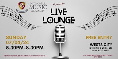 National Music Academy Term 1, 2024 Live Lounge  - Newcastle primary image