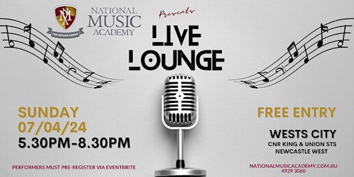 Hauptbild für National Music Academy Term 1, 2024 Live Lounge  - Newcastle