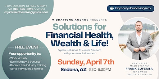 Image principale de Free Event: Solutions for Financial Health, Wealth & Life! Sedona, AZ