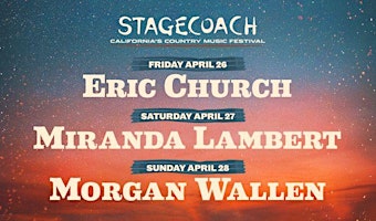 Image principale de 2024 Stagecoach Country Music Festival - 3 Day Pass (4/26 - 4/28) Tickets