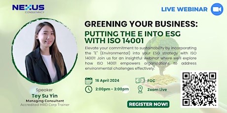 Greening Your Business: Putting the E into ESG with ISO 14001