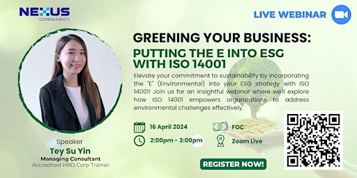 Imagen principal de Greening Your Business: Putting the E into ESG with ISO 14001