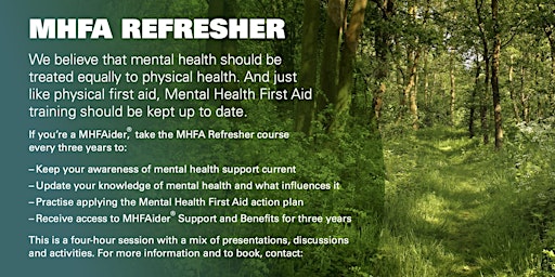 Immagine principale di Adult MHFA Refresher (Inc Support & Benefits) Online 