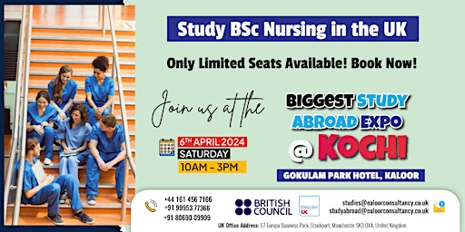 Primaire afbeelding van Study BSc Nursing in the UK! Join at the Biggest Expo in Kochi!