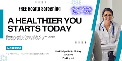 Primaire afbeelding van Free Health Screening: A Healthier You Starts Today