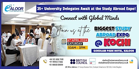Meet 25+ University Delegates Directly! Join at the Biggest Expo in Kochi!