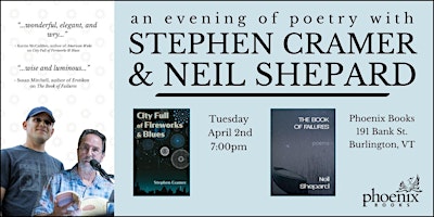 Imagem principal do evento An Evening Poetry with Stephen Cramer and Neil Shepard