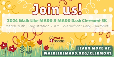 Imagem principal do evento 2024 Walk Like MADD & MADD  Dash Clermont 5K