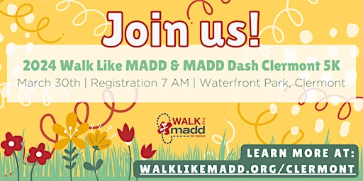 Imagen principal de 2024 Walk Like MADD & MADD  Dash Clermont 5K