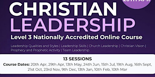 Imagem principal do evento Level 3 Christian Leadership Course (Accredited)