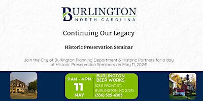Primaire afbeelding van Continuing Our Legacy - Historic Preservation Seminar Event
