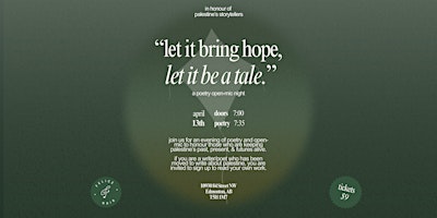 Felice Noir:Domi Presents “Let it Be a Tale” a poetry series for Palestine