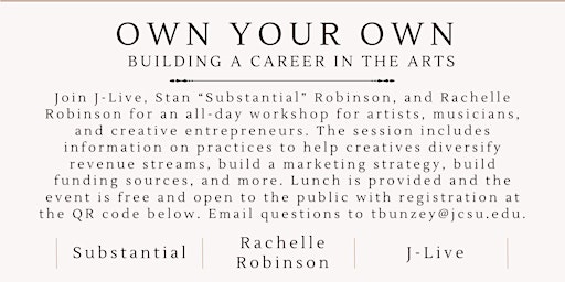 Imagem principal do evento Own Your Own: Building a Career in the Arts