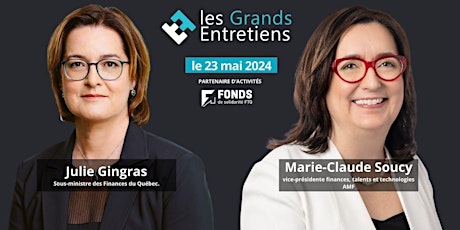 Événement à Québec Les Grands Entretiens de l’AFFQ avec Julie Gingras