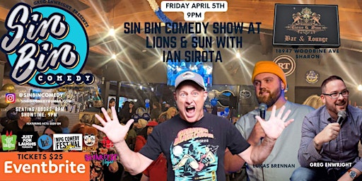 Primaire afbeelding van Sin Bin Comedy Show at Lions and Suns with Ian Sirota