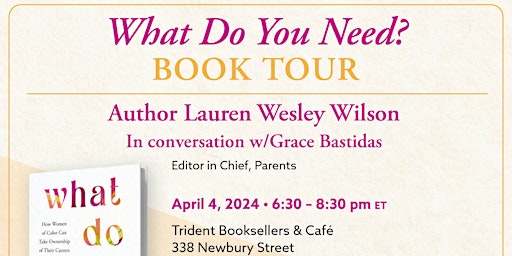 Primaire afbeelding van What Do You Need Book Tour: Boston